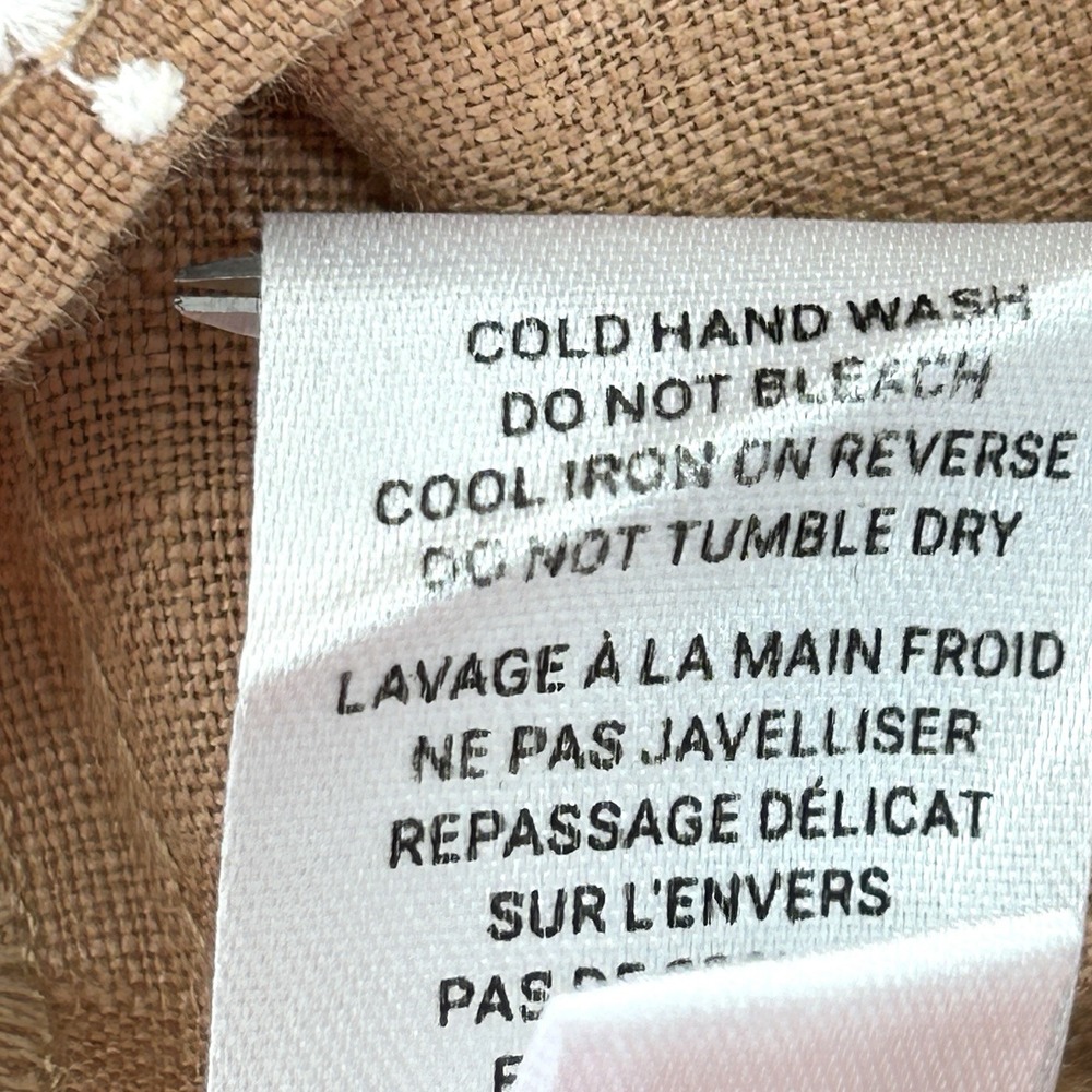 Magali Pascal Palmiere Linen Shirt Dress S Boho Resort Embroidered Tropical Mini - Picture 11 of 11